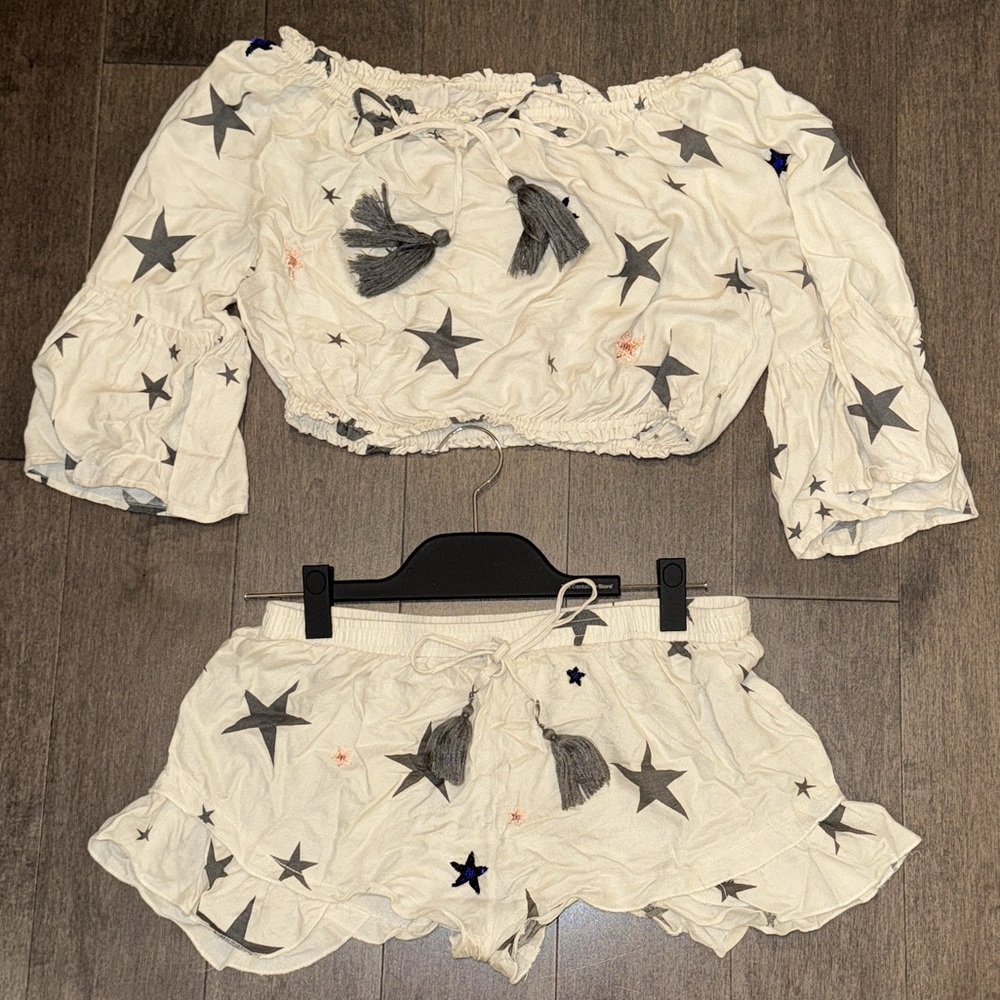 Star Embroidered “Surf Gypsy” Two-Piece Set